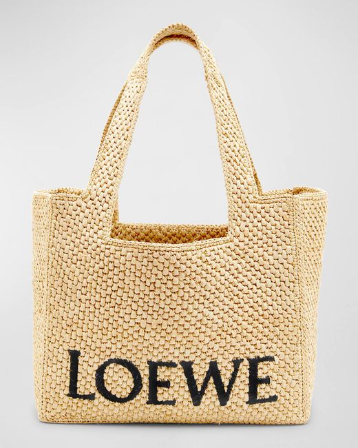 Loewe Natural X Paula'S Ibiza Font Medium Tote Bag