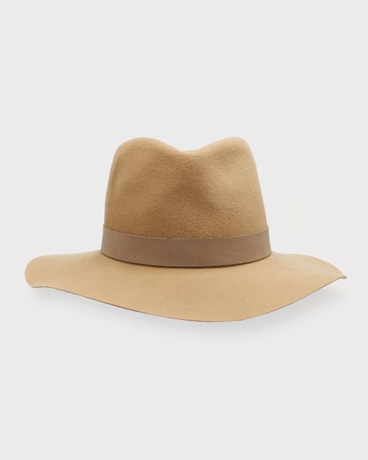 Janessa Leone Natural Luca Core Packable Wool Fedora Hat