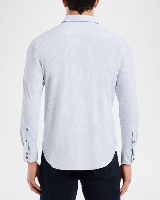 Robert Graham White Apos;S Asterik Micro-Geometric Button-Down Shirt for men
