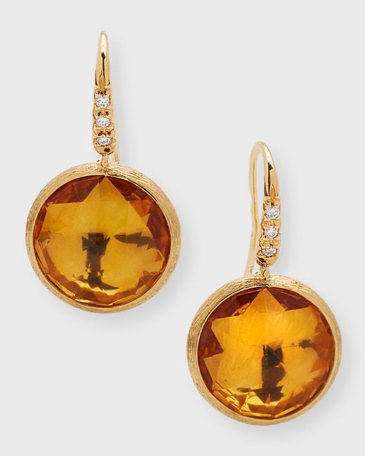 Marco Bicego Metallic Jaipur Color Drop Earrings With Diamonds And Citrine