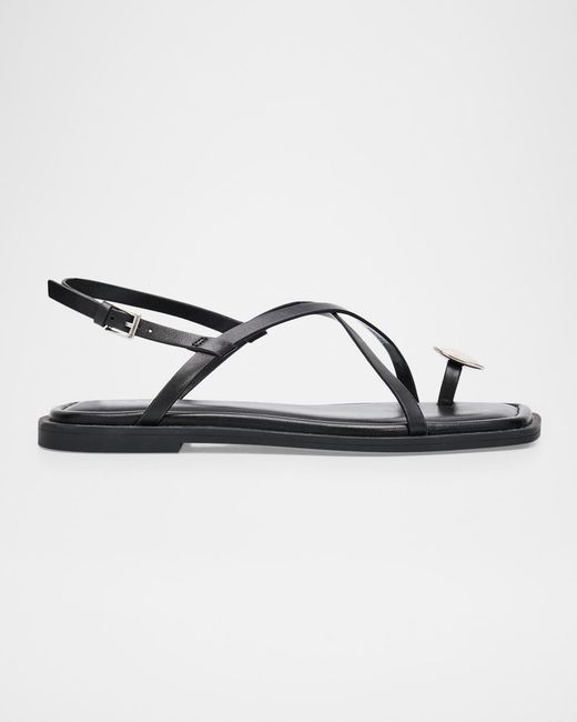 Rag & Bone Metallic Remi Leather Toe-Ring Flat Sandals