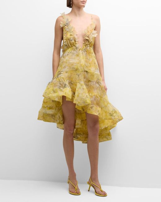 Zimmermann Yellow Harmony Asymmetrical Dress
