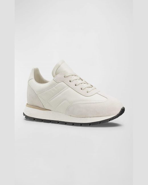 Koio White Retro Runner Mix-leather Low-top Sneakers for men