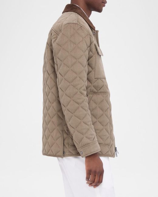 Bugatchi Brown Apos;S Concealed-Zip Quilted Jacket for men