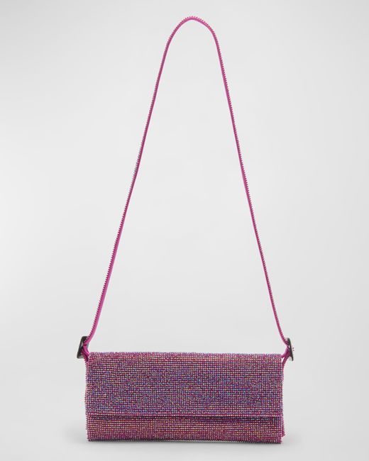Benedetta Bruzziches Purple Vittissima La Grande Crystal Crossbody Bag