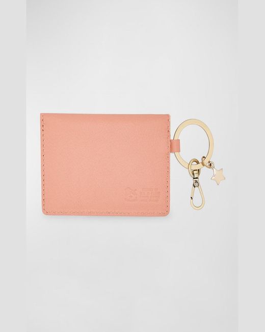 Il Bisonte Pink Keyring Leather Card Holder