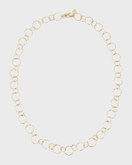 Armenta White 18k Yellow Gold Circle Necklace, 18"