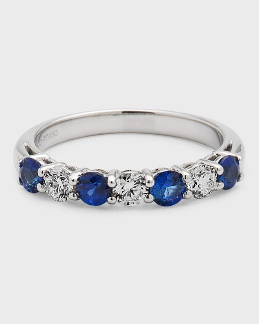 Neiman Marcus Platinum Blue Sapphire/diamond Ring, Size 7