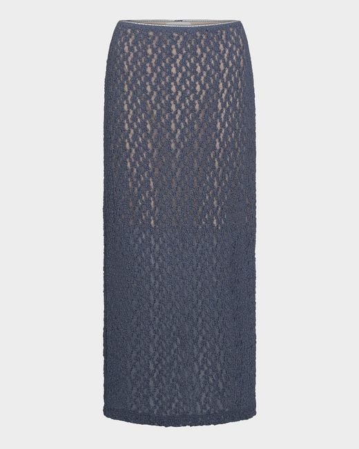 Vince Natural Floral Smocked Midi Skirt