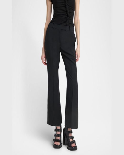 Alexander McQueen Black Tailored Cropped Wool Trousers