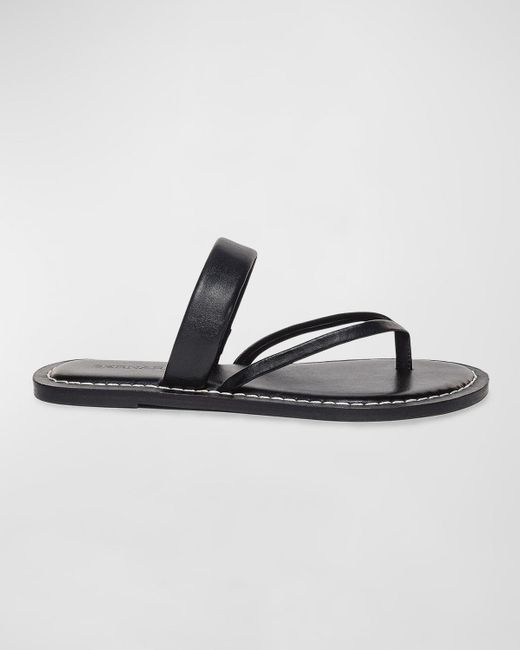 Bernardo Multicolor Calfskin Flat Thong Slide Sandals