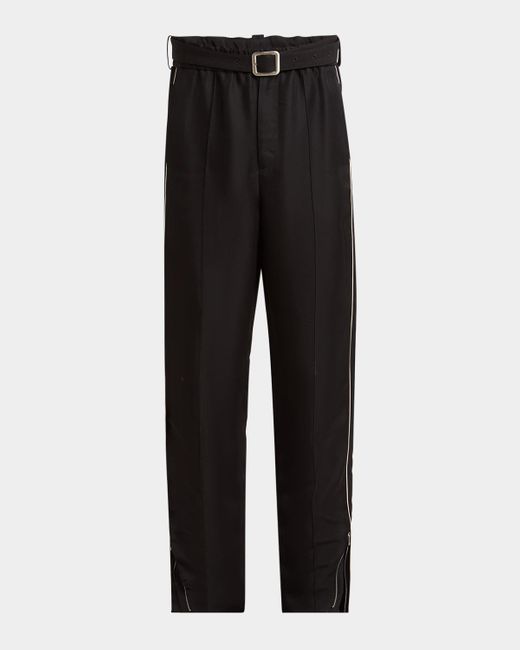 Jil Sander Black Relaxed-Fit Trousers With Piping for men