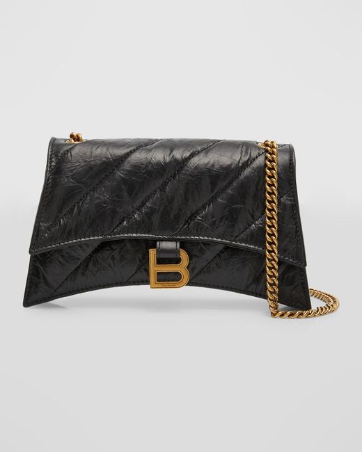 Balenciaga Black Crush Xs Quilted Chain Bag