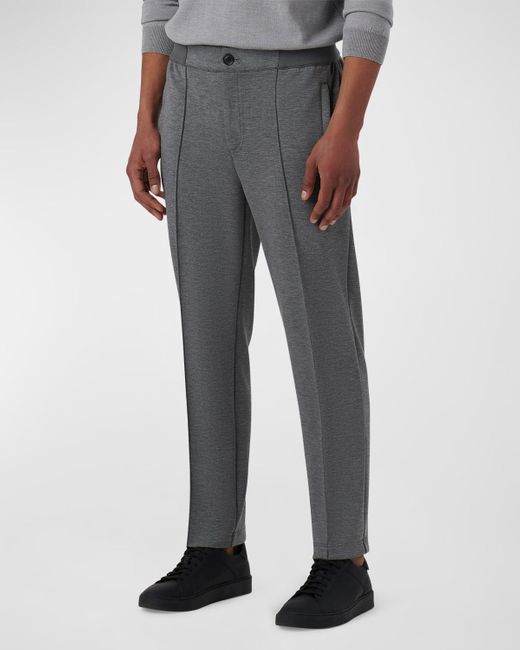 Bugatchi Gray Pintuck Knit Jogger Pants for men