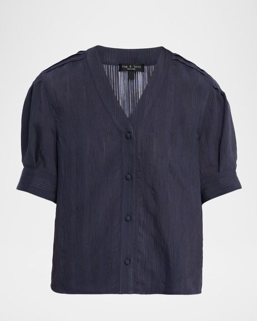 Rag & Bone Blue Taylor Button-Down Shirt
