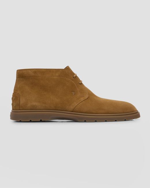 Tod's Brown Polacco Suede Chukka Boots for men