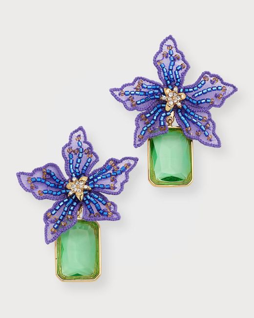Mignonne Gavigan Blue Lucia Flower Drop Earrings