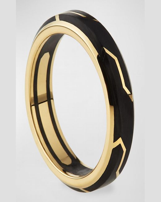 David Yurman Metallic Forged Carbon Band Ring In 18k Gold, 6mm for men