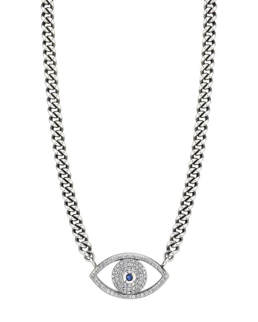 Sheryl Lowe Metallic Diamond Evil Eye Pendant Necklace
