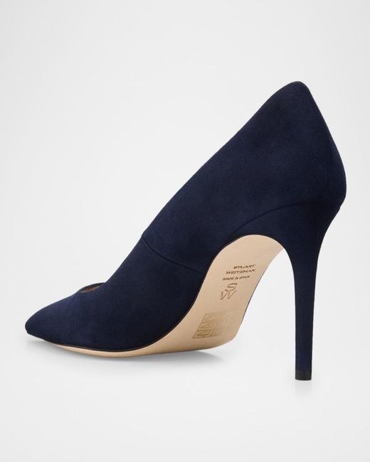 Stuart Weitzman Blue Stuart Power Suede Pumps