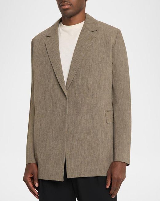 The Row Natural Apos;S Devlin Wool Concealed-Front Blazer