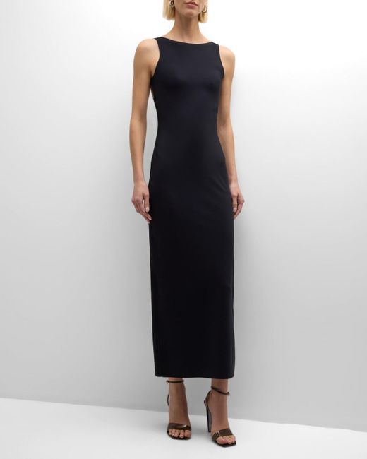 Emporio Armani Black Sleeveless Open-Back Jersey Maxi Dress