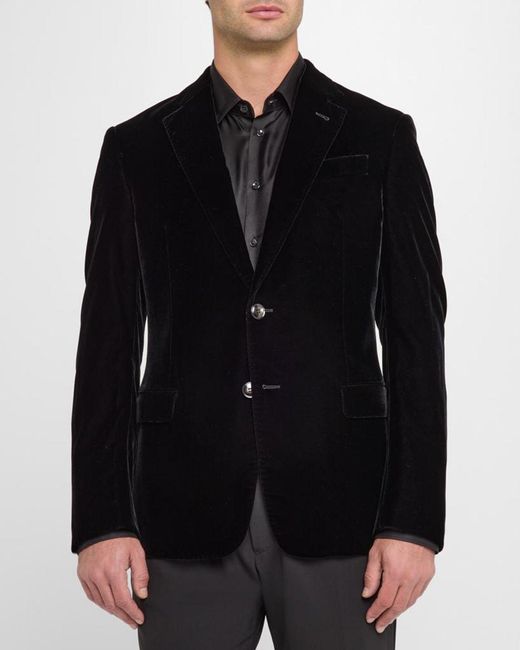 Giorgio Armani Black Apos;S Velvet Notch Lapel Dinner Jacket for men