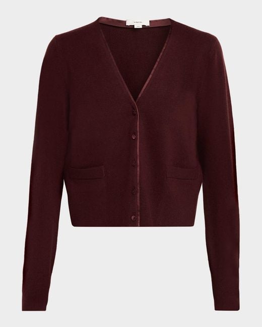 Vince Red Wool-Cashmere Cardigan