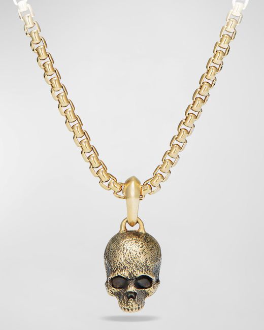 David Yurman Metallic Memento Mori Skull Pendant In 18k Gold, 16mm for men