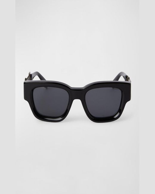 Palm Angels Blue Posey Acetate Rectangle Sunglasses for men