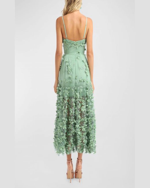 HELSI Green Audrey Embroidered Floral Applique Midi Dress