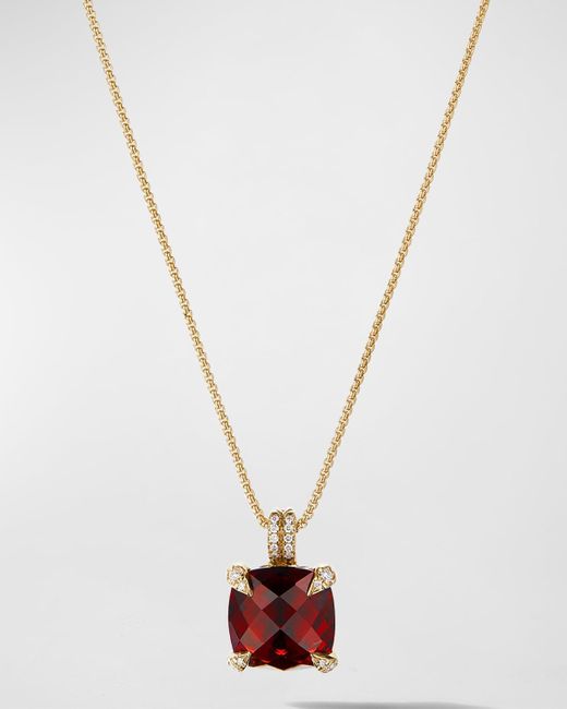 David Yurman White Chatelaine Pendant Necklace With Gemstone And Diamonds