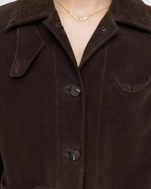 Zadig & Voltaire Black Lessa Suede Jacket