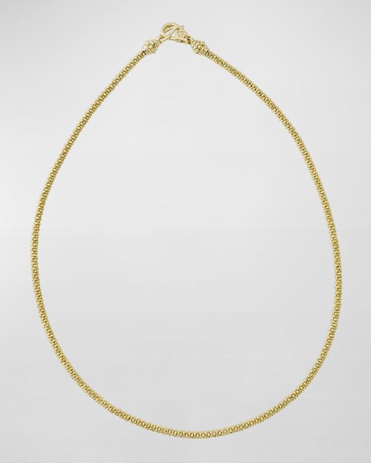 Lagos Metallic 3mm 18k Gold Caviar Rope Necklace, 16"l