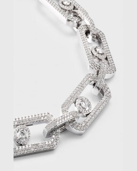 Messika So Move Xl 18k White Gold Pave Diamond Necklace