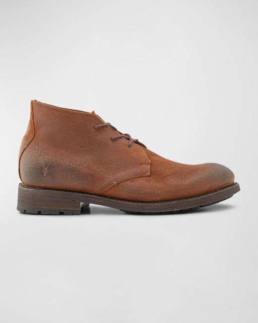 Frye Brown Bowery Leather Chukka Boots for men