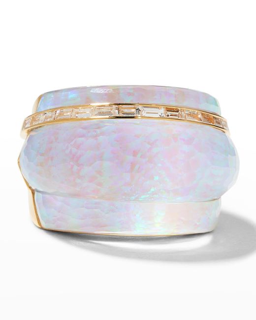 Stephen Webster Gray Statement Ring In White Opalescent With Clear Quartz