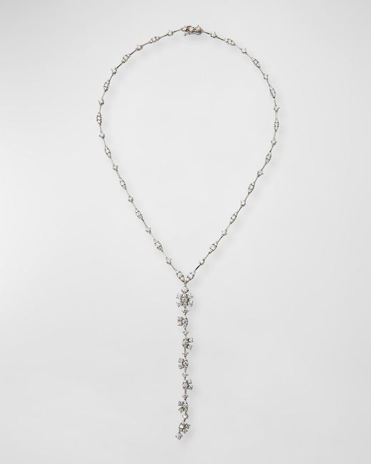 Andreoli White Mixed-cut Diamond Y-dangle Necklace, 6.2 Tdcw