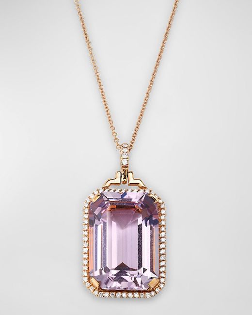 Goshwara Pink Gossip 18K Rose Amethyst & Diamond Necklace