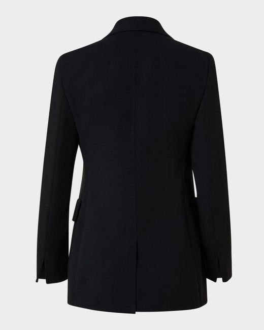 Akris Blue Lucia Wool Double-Breasted Jacket