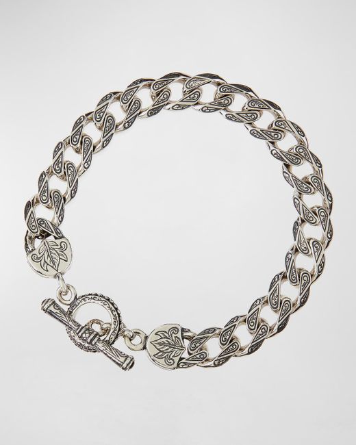 Konstantino Metallic Sterling Silver Flat Link Bracelet for men