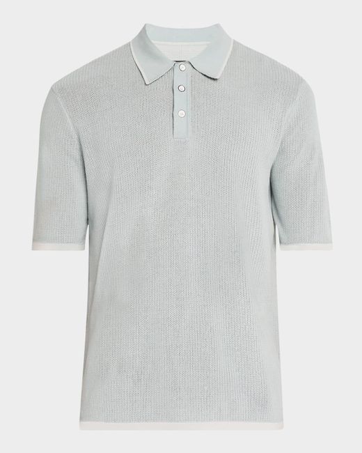 Rag & Bone Gray Harvey Striped Knit Polo for men