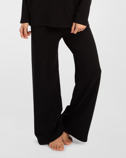 Andine Black Soleil Straight-leg French Terry Lounge Pants