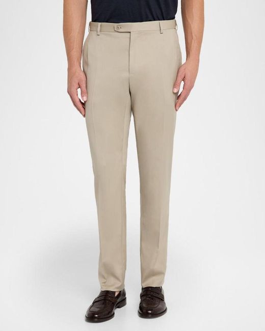 Brioni Natural Apos;S Wool Twill Flat-Front Pants for men
