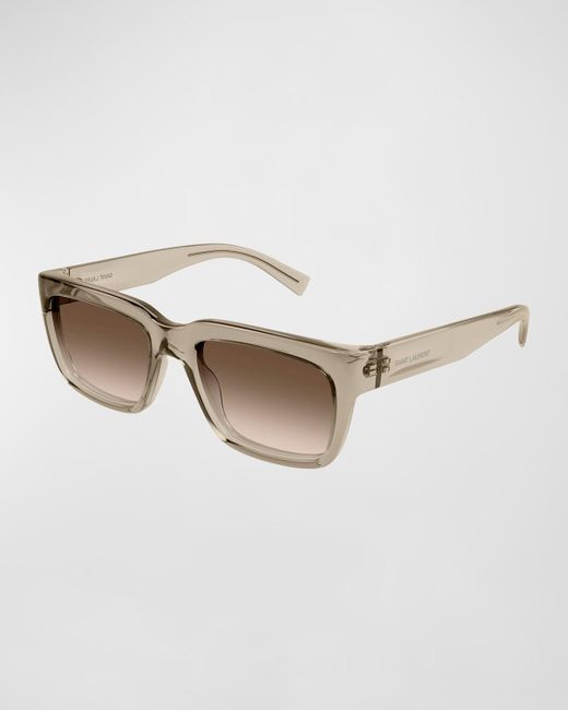 Saint Laurent White Sl 615 Plastic Rectangle Sunglasses for men