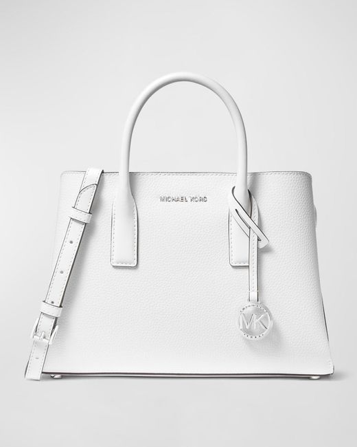 MICHAEL Michael Kors White Ruthie Small Leather Satchel Bag