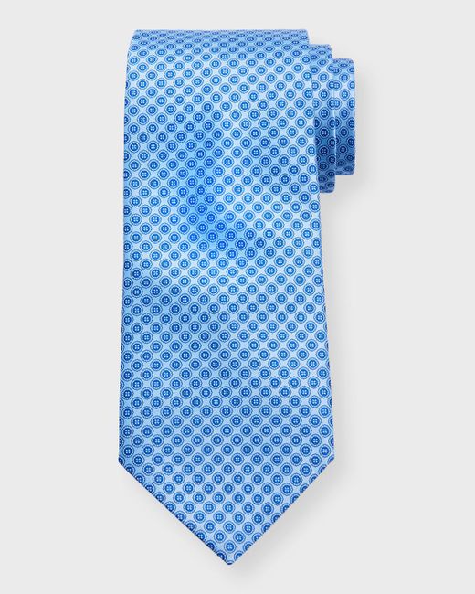 Stefano Ricci Blue Silk Multi-Circle Tie for men