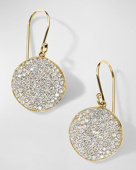 Ippolita Metallic 18k Gold Stardust Medium Flower Drop Earrings With Diamonds
