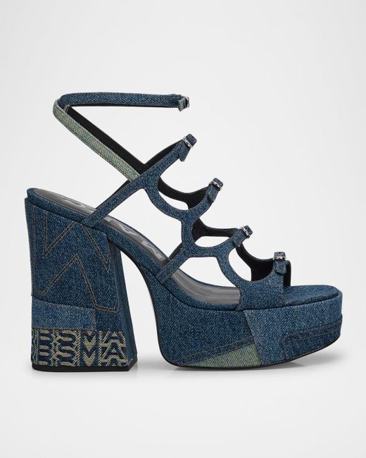 Marc Jacobs Blue The Kiki Denim Platform Sandals