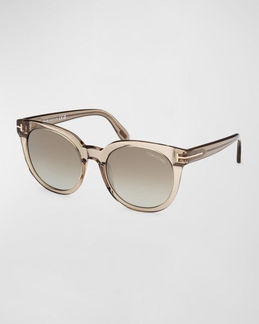 Tom Ford Metallic Moira Acetate Butterfly Sunglasses